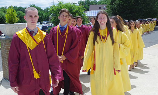 Graduates of Gloucester Catholic High School, Gloucester City, attend the school’s 87th baccalaureate Mass and commencement exercises on June 2 at Our Lady of Hope Church, the Church of Saint Agnes, in Blackwood.