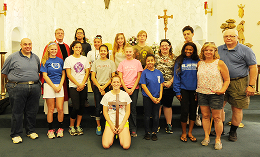 Summer in the City participants and adult leaders pose for a photo after Mass at Christ the Good Shepherd Parish, Vineland, on June 30. The group stayed at John Paul II Retreat Center in Vineland for a week of service, prayer and learning.

Photo by Alan M. Dumoff
