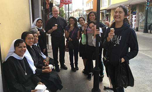 Father Vincent Guest is pictured with women from Bridgeton and women
religious in Aguascalientes, Mexico