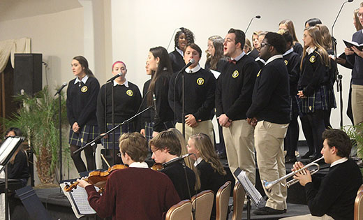 Photo by Mary McCusker

Students representing all Camden Diocesan high schools will combine their musical talents at Christmas Amore, the 2016 concert to support the South Jersey Scholarship Fund. The group received a standing ovation after a sneak preview at the diocesan benefactors’ thank you event on Oct. 24, under the direction of Holy Spirit High School, Absecon, music teacher Claire Collins.