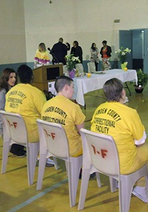 The prison ministry groups of Sacred Heart Church in Camden and St. Andrew the Apostle in Gibbsboro sponsored a Mass recently at the Camden County Correctional Facility.

Photo by Joanna Gardner