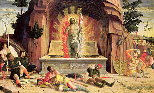 The risen Christ is depicted in the painting "Resurrection" by 15th-century Italian master Andrea Mantegna. Easter, the chief feast in the liturgical calendars of all Christian churches, commemorates Christ's resurrection from the dead. Easter is April 16 this year.
(CNS/Bridgeman Images)