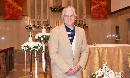 At the age of 100, Bill Hansen continues to serve at Mass twice a week at his parish, Christ the King in Haddonfield.

Photo by James A. McBride