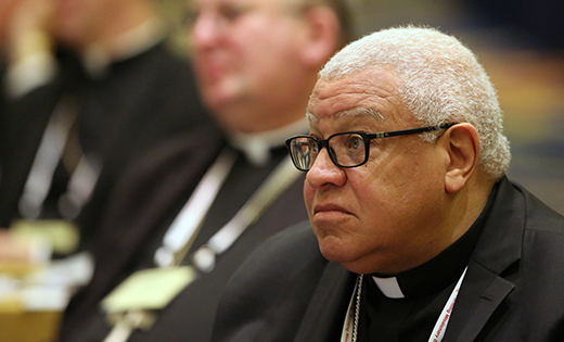 Bishop George V. Murry of Youngstown, Ohio, pictured in a 2016 photo, will chair the U.S. bishops’ new Ad Hoc Committee Against Racism.

CNS photo/Bob Roller