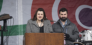 Abby Johnson, founder of And Then There Were None, speaks Jan. 18 during the annual March for Life rally in Washington. (CNS photo/Tyler Orsburn) See MARCH-RALLY-CROWD Jan. 18, 2019.