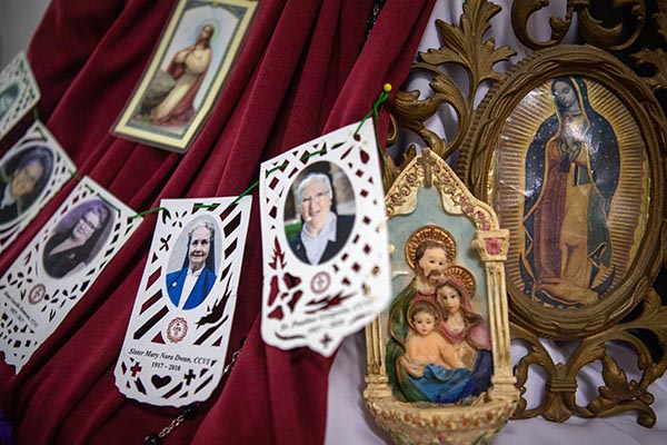 A Día de los Muertos altar is seen at the Dow School in Houston as it celebrates sisters from the Sisters of Charity of the Incarnate Word Oct. 28, 2022. (CNS photo/James Ramos/Texas Catholic Herald)