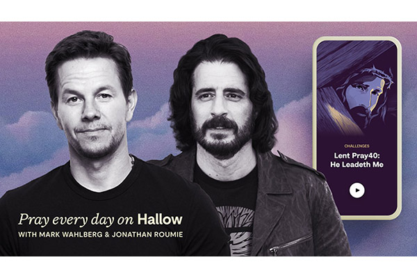 During Super Bowl LVIII between the Kansas City Chiefs and the San Francisco 49ers Feb. 11, 2024, the Hallow app plans to run a 30-second commercial featuring Catholic actors Mark Wahlberg and Jonathan Roumie. The app is centered on prayer and meditation. (OSV News photo/courtesy Hallow)