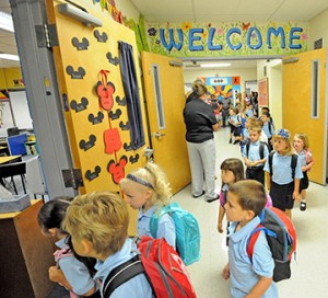 Photo by Alan M. Dumoff The first day of school at St. Vincent de Paul School, Mays Landing.