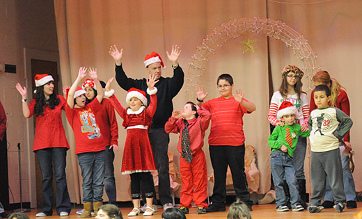 On Dec. 20, the Faith Formation Program of St. John of God Community Services in Westville Grove held their Christmas Spectacular in the Archbishop Damiano School gym. Above, the live Nativity with Santa Claus. Below, the Tomettes Ensemble. St. John of God provides educational, therapeutic and vocational programs for people with disabilities.

Photos by Alan M. Dumoff
