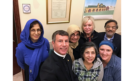 Father Joseph D. Wallace, director, Ecumenical and Inter-religious Affairs, Diocese of Camden, and other members of the Catholic-Muslim Commission, recently met to discuss the deeds of ISIS and similar groups