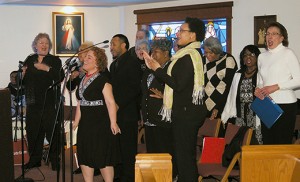 The Camden Diocesan Gospel Choir sings at Mass celebrating Black History Month Feb. 15 at St. Michael the Archangel, Franklinville. Photo by James A. McBride 
