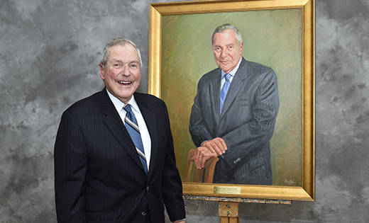 In conjunction with National Doctors’ Day, Lourdes Health System recently celebrated the contributions and accomplishments of beloved Lourdes pediatrician Dr. Gerald “Fuzzy” Fendrick with a portrait unveiling and reception. Dr. Fendrick served as Lourdes’ chief of Pediatrics for 34 years and as director of medical education. Called “the pediatrician’s pediatrician,” Dr. Fendrick often covered for other doctors to ensure patients had uninterrupted care. Even though he is retired, Dr. Fendrick still comes into the office when needed. A great doctor and a great baseball player, Dr. Fendrick almost didn’t make it into medicine. He practiced alongside Jackie Robinson, Pee Wee Reese and other Brooklyn Dodgers. But he passed on a contract with the St. Louis Cardinals to attend college, and then medical school.