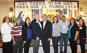 Leaders from the Diocese of Camden are pictured with Jim Murphy, keynote speaker at the National Leadership Encounter for the Hispanic Catholic Charismatic Renewal in Washington D.C.