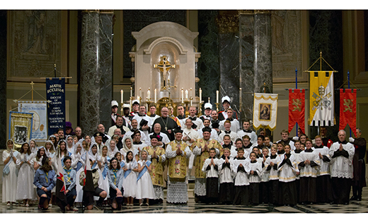 More than 1,200 people attended Mater Ecclesiae’s 15h Annual Solemn Mass of the Assumption at Sts. Peter and Paul Cathedral Basilica, Philadelphia. Father Robert C. Pasley, rector of Mater Ecclesiae Mission in Berlin, was the celebrant. Father James Bartoloma, chancellor, Diocese of Camden, served as deacon and Father Harold McKale, Archdiocese of Philadelphia was sub deacon.