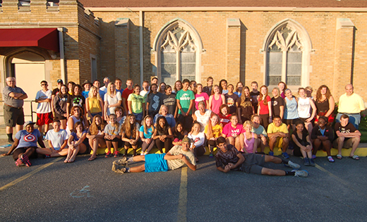 Youth ministers and participants in the Summer in the City at the Shore gather for a photo at St. James Church in Ventnor.

Photo by James A. McBride