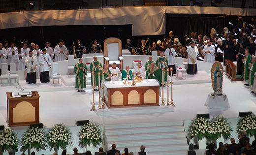 Pope Francis censes the altar as he celebrates Mass at Madison Square Garden in New York Sept. 25. A number of pilgrims from the Diocese of Camden took the train to New York for the Mass.

Photo by James A. McBride