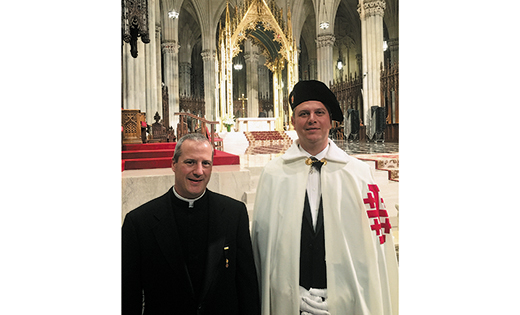 Father Joseph Byerley, pastor of St. Rose of Lima Parish, Haddon Heights, with Tom Henry.