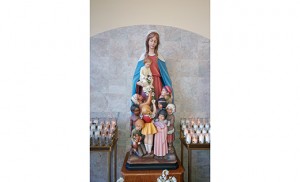 A statue of Mary at Mary, Mother of Mercy Parish, Glassboro.