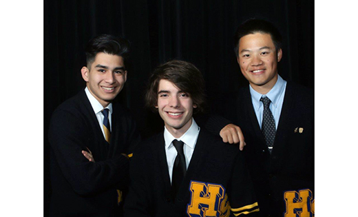 Enzo Ronchi, Ryan Gattini and Justin Zhong of Holy Spirit