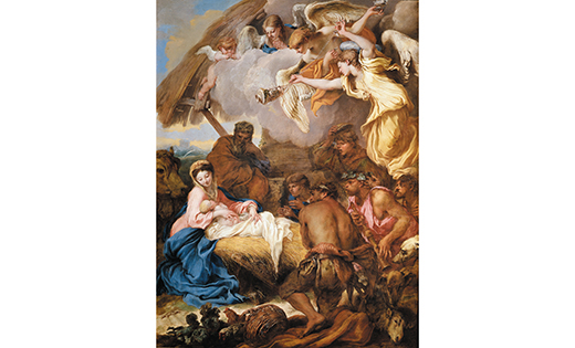 This 17th-century painting titled "Adoration of the Shepherds" by Giovanni Benedetto Castiglione depicts the birth of Christ. (CNS/Bridgeman Art Library)