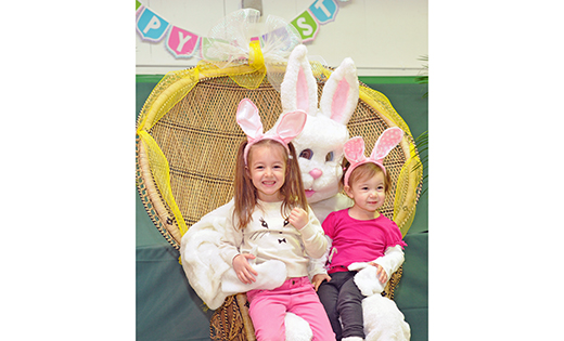 Sophia Alegre, a Preschool 4 student at Cape Trinity Catholic School, Wildwood, and her younger sister have their picture taken with the Easter Bunny at Our Lady Star of the Sea, Cape May, on March 12. bottom, Breena Garvey, also a Preschool 4 student at Cape Trinity.

Photos by Alan M. Dumoff