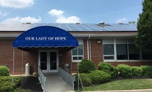 Solar panels installed on one of the parish buildings at Our Lady of Hope, Blackwood. The Diocese of Camden will soon see solar panels appearing on several schools, parishes and cemeteries. Photo by Michael J. Walsh