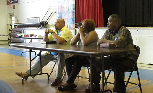 James Pritchett, right, speaks during a panel of formerly incarcerated individuals who shared their experiences at the Prison Ministry Gathering held June 4 in Vineland. The other speakers were Juan A. Guillen Luna and Gail DeVine.

Photo by Joanna Gardner