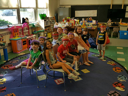 Students at the eight-week summer camp at Guardian Angels Regional School in Gibbstown.