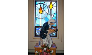 A statue of Mother Teresa at Our Lady of Lourdes Church, Mary, Mother of Mercy Parish, Glassboro. Photo by James A. McBride