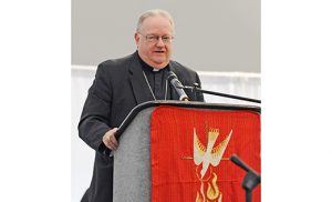 Bishop Dennis Sullivan speaks to participants at the Charismatic Conference at Wildwood Convention Center on Oct. 8.