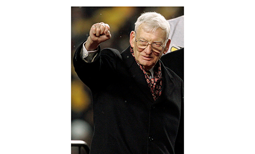 Pittsburgh Steelers chairman Dan Rooney celebrates in 2009 after defeating the Baltimore Ravens in the NFL’s AFC Championship football game in Pittsburgh. Rooney, a lifelong Catholic, died April 13 in Pittsburgh at age 84. He helped shape the modern National Football League.

CNS photo/Matt Sullivan, Reuters
