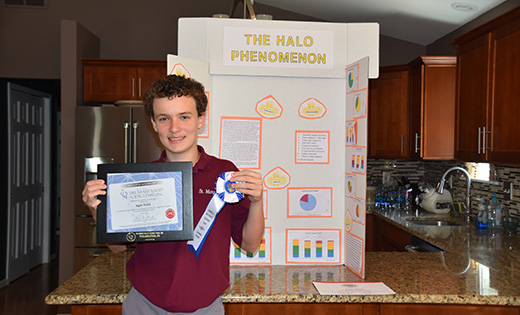 Kiefer Walsh is a contender for a spot at the National Science Fair Competition to be held in Washington, D.C., in October.

Photo by James A. McBride