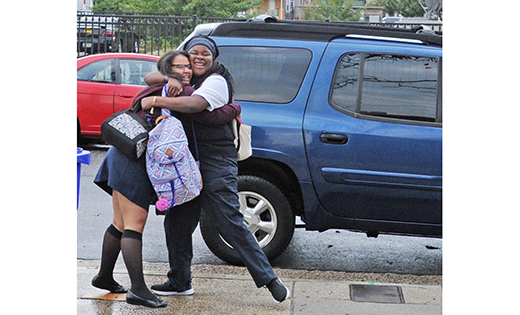 Students who have not seen each other all summer reunite at Our Lady Star of the Sea School, Atlantic City.

Photo above by Alan M. Dumoff