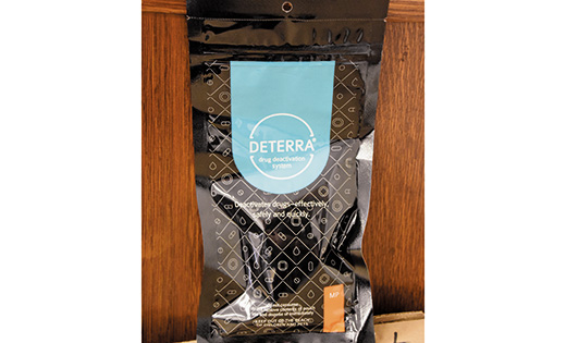 Deterra drug disposal bags can be used to safely dispose of unused medications.