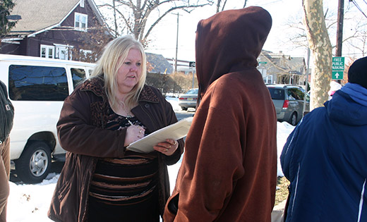 Cindy Lebron, Edward Wright’s case manager and Catholic Charities’ regional coordinator for Cumberland and Salem counties, helps homeless individuals attain housing. The agency provides 8,200 housing services annually.
