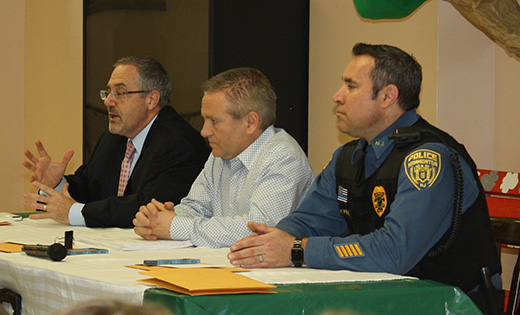 Saint Joseph Regional Elementary School in Hammonton celebrated Catholic Schools Week with a panel of community leaders, including business administrator and public works manager Jerry Barberio, town accountant Frank Zuber, and Police Lieutenant Kevin Friel. The trio talked about ways they all help to keep the town of Hammonton safe, financially stable and ethically sound.