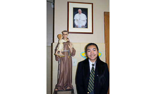 Photo by Mary Beth Peabody

Michelle attended pre-K and kindergarten at Saint Peter School, Merchantville, and returned in fifth grade after several years in public school. She recently converted to Catholicism. “This was actually the best Christmas I ever had,” she said. “It had my baptism, my holy Communion and my mom’s birthday and Christmas … Jesus’ birthday.”