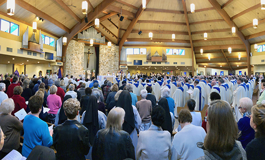 Photo by Mike Walsh
Catholics from throughout the Diocese of Camden gather at the chrism Mass at Saint Agnes Church, Our Lady of Hope Parish, Blackwood, on March 27.