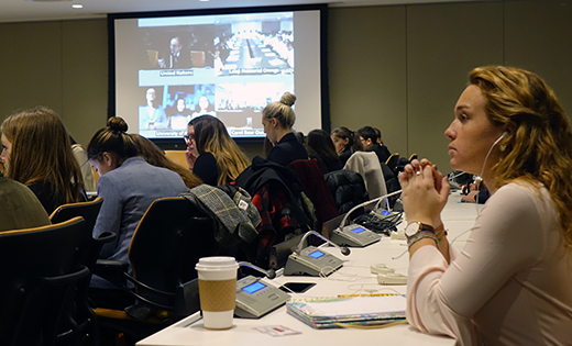 Julianna Roche, is pictured at a recent Student Leadership Conference on Development at the United Nations. The Wildwood Catholic senior received the first annual Award for Excellence. Future recipients will receive the award in Julianna’s name.