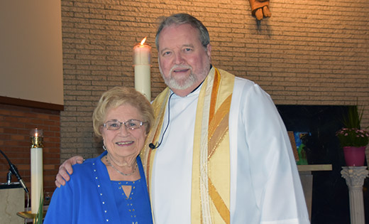 Photo by James A. McBride

Father David A. Grover, pastor of Saint Clare of Assisi Parish, Gibbstown, describes Grace Martin as “a natural at giving to others.” She recently stepped down after 12 years as head of the parish’s Ministry of Compassion.
