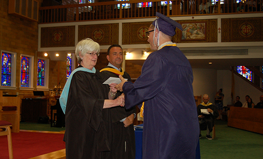 Wildwood Catholic (Mary Boyle, superintendent of schools, stands next to Salvatore Zuccarello, dean of students)