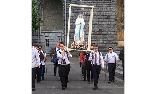 Father Michael Romano, vocations director, Father Adam Cichoski and a group of seminarians for the Diocese of Camden recently went to Lourdes, France for a week of service and spiritual formation.