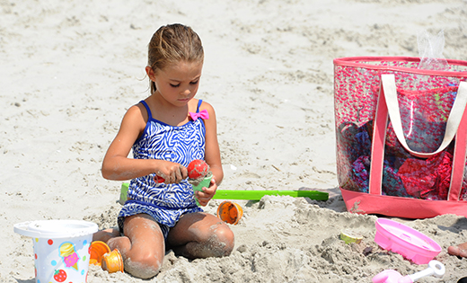 Gabriella Robert, who will be entering kindergarten at Bishop McHugh Regional School, Cape May Court House, this year, plays in the sand during the school’s “Beach Blast” event on Aug. 15. Each summer, a few weeks before school, PATH (Parents, Administrators and Teachers Working in Harmony) organizes a gathering on the beach in Sea Isle City as a way  for families to connect prior to the new school year, and to welcome new families. 

Photo by Alan M. Dumoff