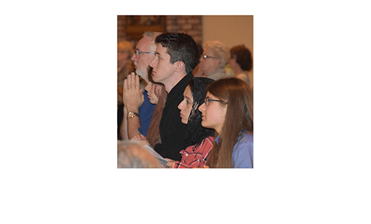 People pray during an evening prayer service for victims of abuse and for reparation of the sins of the church. It was held Sept. 28 at Saint Agnes Church, Our Lady of Hope Parish, Blackwood.

Photo by James A. McBride