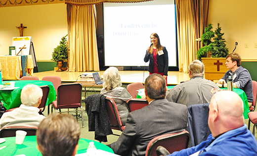 Rachel Malinowski, a worker in Church Engagement at Catholic Relief Services, shares leadership tools at Saint Charles Borromeo Parish, Sicklerville, on Jan. 19, during a training day on how to create and foster a culture of missionary discipleship.


Photo by Alan M. Dumoff