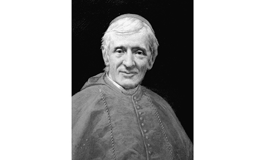 Cardinal John Henry Newman, who was one of the great intellectual minds of the Catholic Church in the 19th century, is seen in a portrait in a church in Rome. Deacon John Sullivan, 70, of Marshfield, Mass., says his healing from a debilitating spinal condition was due to the miraculous intercession of Cardinal Newman. (CNS photo from Crosiers) (April 30, 2009) See DEACON-NEWMAN April 30, 2009.
