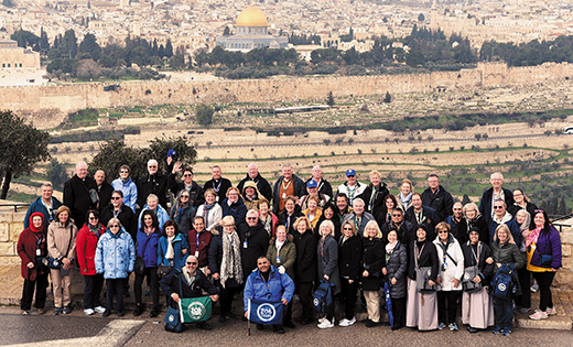 A spiritual journey to the land of Jesus -- 
South Jersey Catholics pose for a photo, with the city of Jerusalem behind them, during a pilgrimage to the Holy Land last month. “I cannot testify on behalf of each pilgrim in our group but I dare suggest that each one of us on the pilgrimage encountered the Lord as we prayed at the sacred sanctuaries in Israel which are associated with Him,” Bishop Dennis Sullivan wrote in his column this week.