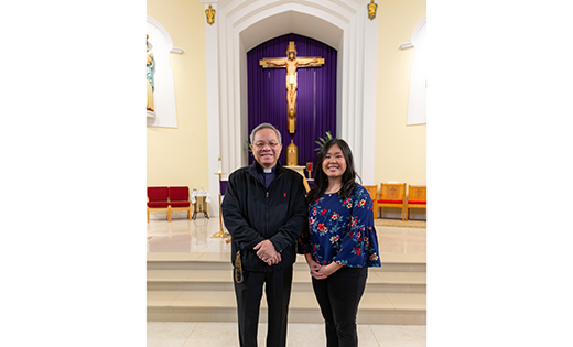 Yen Nguyen is pictured with Father Joseph An Nguyen, pastor of Most Precious Blood Parish, Collingswood.

[DAVE HERNANDEZ / PHOTOJOURNALIST]