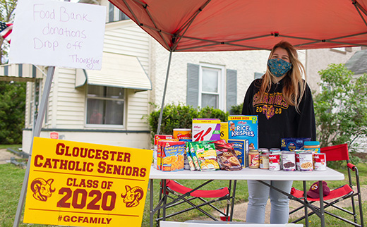 Approaching her 18th birthday this month, Gloucester Catholic High School senior Taylor Moore encouraged others to provide gifts not to her, but to those families struggling for food right now. Two days a week for three weeks, Moore collected non-perishable food items and donations at her family home in Brooklawn. These items were sent to either Saint Mary Parish’s Food Bank in Gloucester City, or the Brooklawn Food Bank. “I’m very proud of her and her family,” said Father J. Philip Ramos, Director of Catholic Identity at Gloucester Catholic. “She’s thinking about how she can help.”
 

Photo by Dave Hernandez