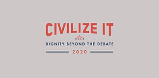 This is an illustration for "Civilize It: Dignity Beyond the Debate," an initiative launched by the U.S. Conference of Catholic Bishops to promote civility and respectful dialogue during this presidential election year. (CNS illustration/courtesy U.S. Conference of Catholic Bishops)